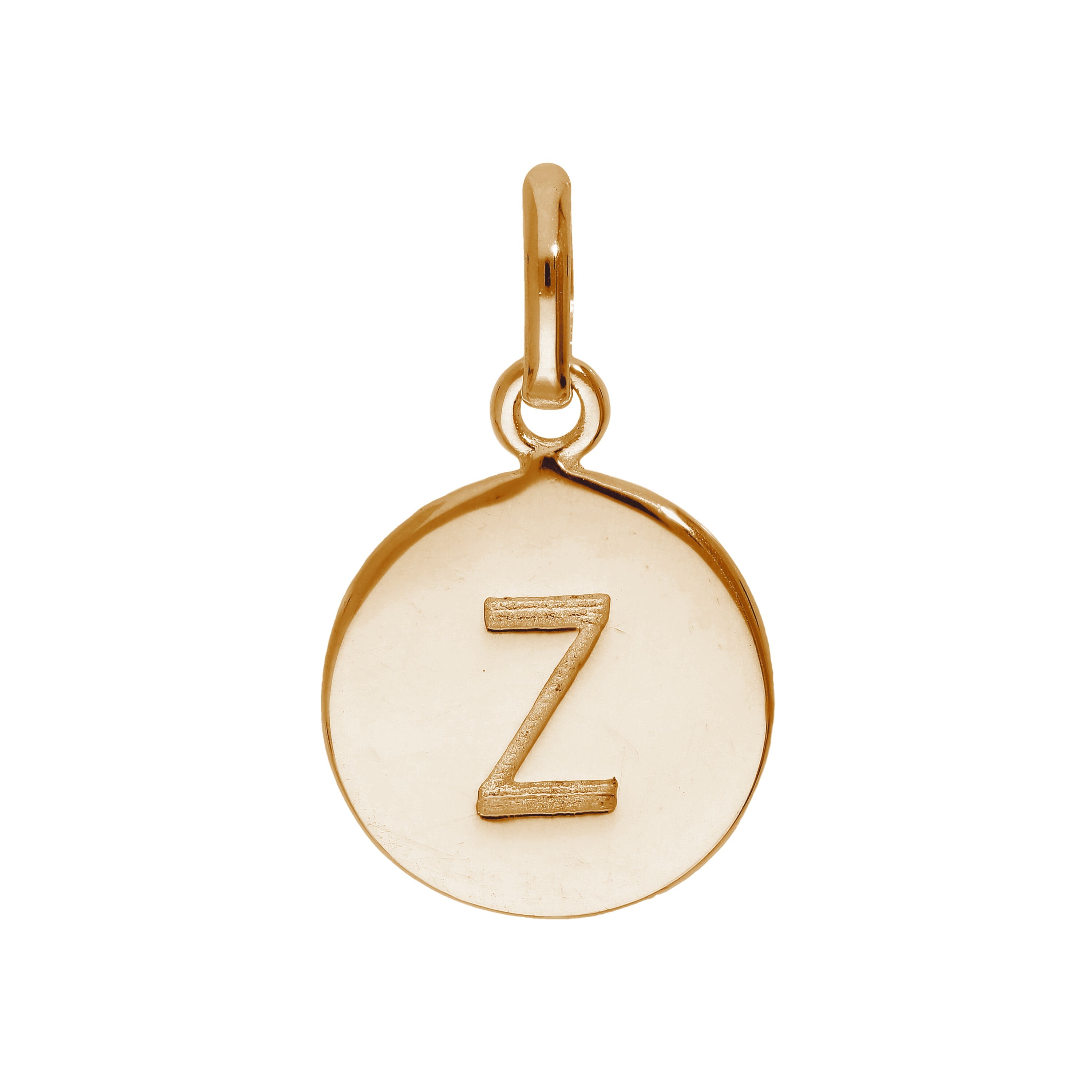 Roségold plattiertes Sterlingsilber gravierbarer Buchstabe A-Z Anhänger