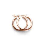 Rosévergoldete Sterlingsilber 12-40 mm quadratische Reifenohrringe