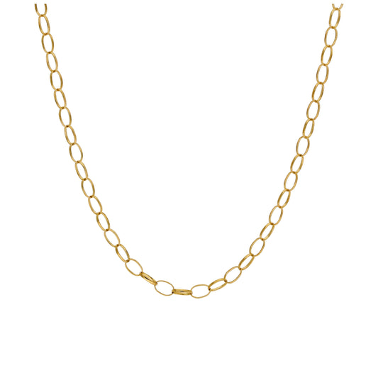 9ct Gold 2.65mm Oval Belcher Chain Necklace 18 - 22 inches