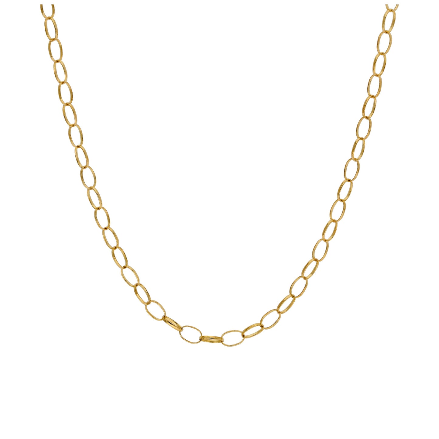 Halskette aus 9 Karat Gold mit ovaler Belcher-Kette, 2,65 mm, 45–56 cm