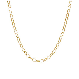 Halskette aus 9 Karat Gold mit ovaler Belcher-Kette, 2,65 mm, 45–56 cm