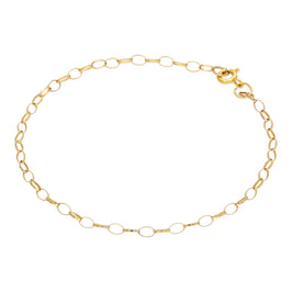 9 Karat Gold 2,65 mm Oval Belcher Anhänger Armband 19 cm
