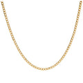 Halskette aus 9 Karat Gold mit facettierter flacher Panzerkette, 1,3 mm, 45–60 cm