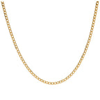 Halskette aus 9 Karat Gold mit facettierter flacher Panzerkette, 1,3 mm, 45–60 cm