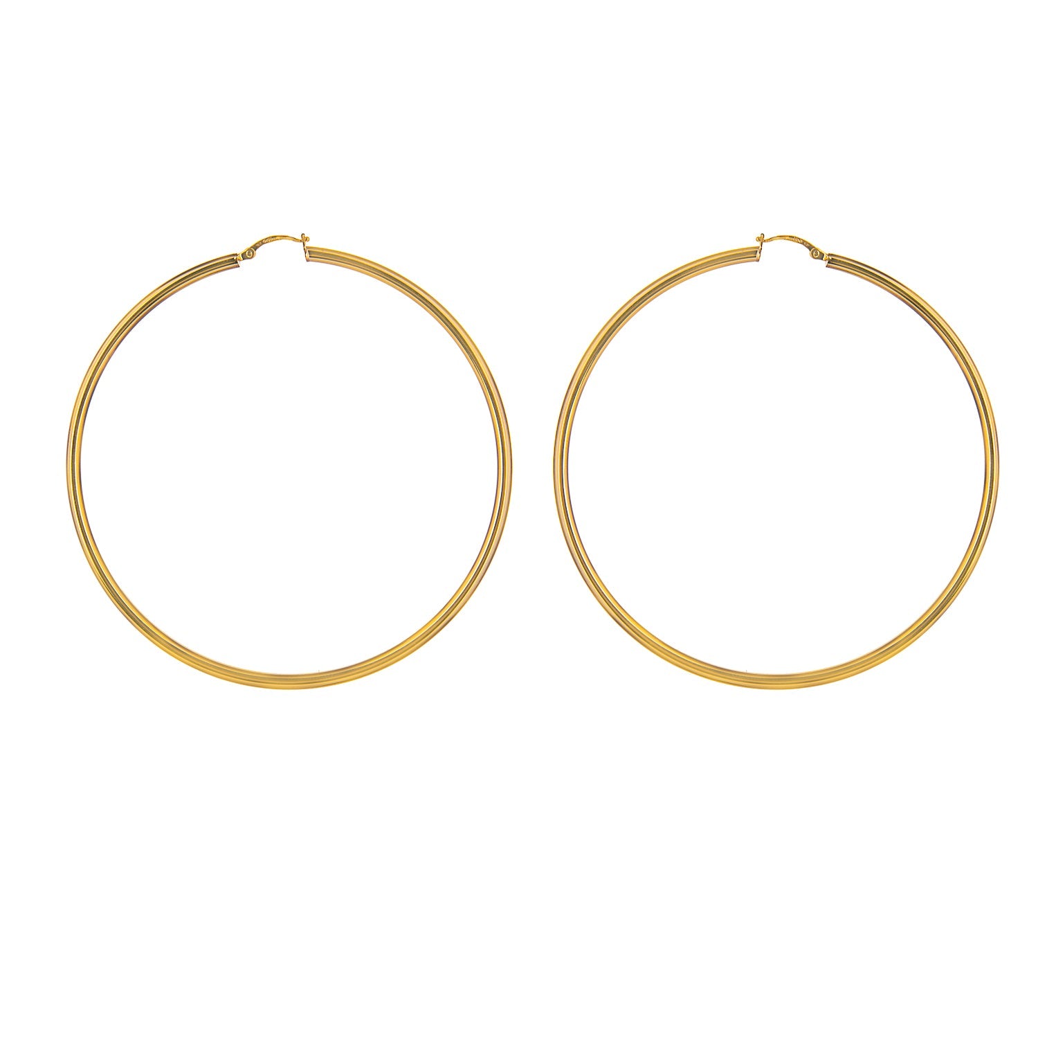 9 Karat Gold 10 mm - 70 mm Leichte Ohrringe mit Scharnieren