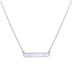 Sterlingsilber Perlmutt Stange Halskette 45,5 cm
