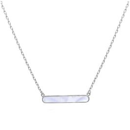 Sterlingsilber Perlmutt Stange Halskette 45,5 cm