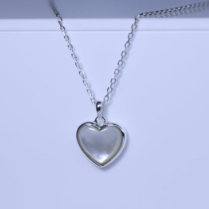 Sterlingsilber Perlmutt Herz Halskette 45,5cm