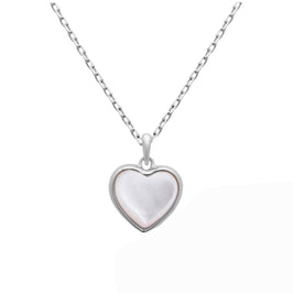 Sterlingsilber Perlmutt Herz Halskette 45,5 cm