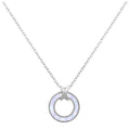 Sterlingsilber Perlmutt Karma Kreis Halskette 45,5 cm