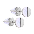 Sterlingsilber Geteilt Perlmutt Rund Ohrstecker