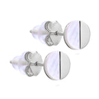 Sterlingsilber Geteilt Perlmutt Rund Ohrstecker