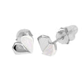 Sterlingsilber Geteilt Perlmutt Herz Ohrstecker