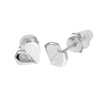 Sterlingsilber Geteilt Perlmutt Herz Ohrstecker