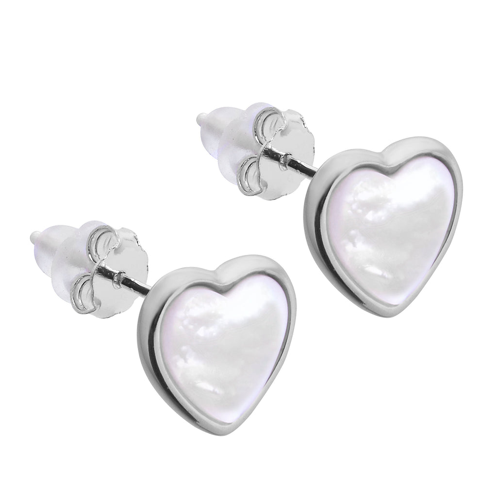 Sterlingsilber Perlmutt Herz Ohrstecker