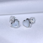 Sterlingsilber Perlmutt Herz Ohrstecker