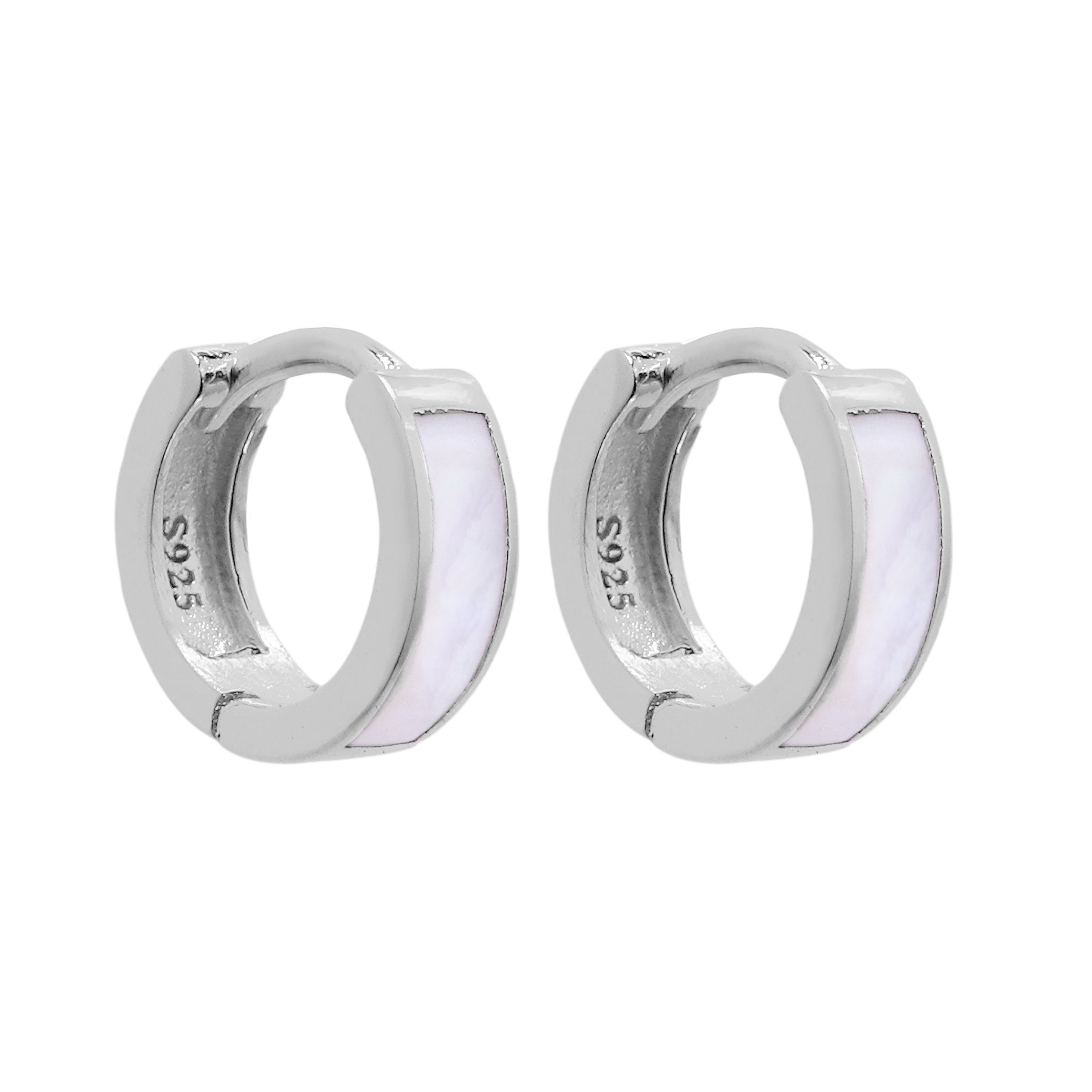 Sterlingsilber 10 mm Klappcreolen Ohrringe