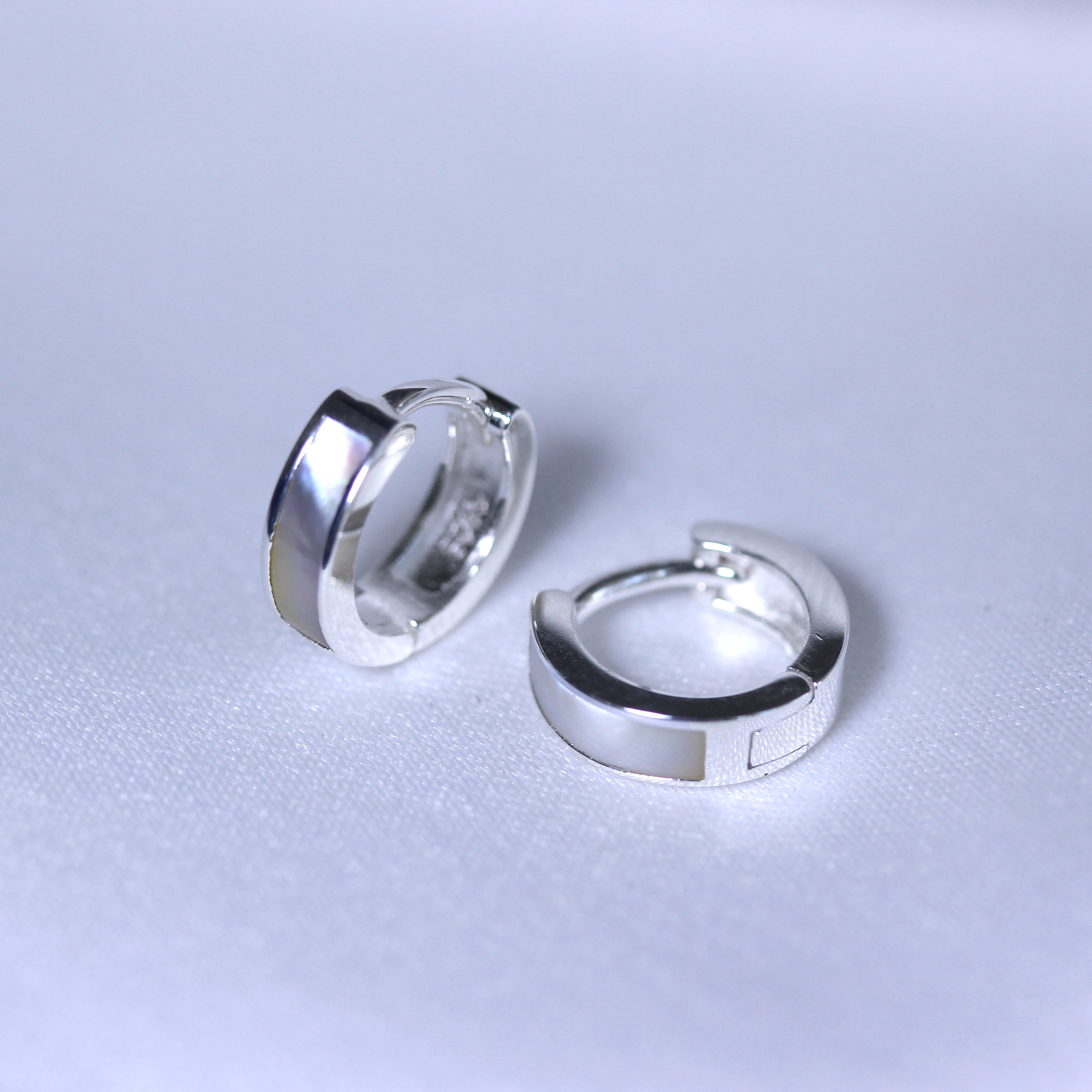 Sterlingsilber 10 mm Klappcreolen Ohrringe