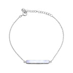 Sterlingsilber Perlmutt Stange Verstellbar Armband 7 - 20,5 cm