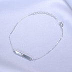 Sterlingsilber Perlmutt Stange Verstellbar Armband 7 - 20,5 cm