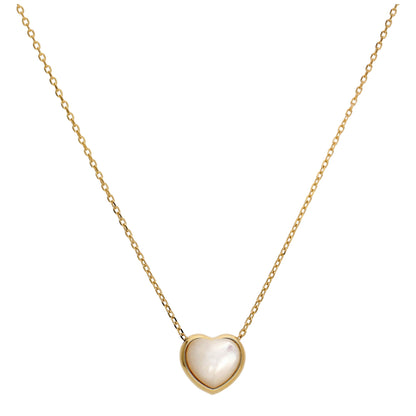 Vergoldet Sterlingsilber Perlmutt Herz Halskette