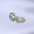 Vergoldet Sterlingsilber 10 mm Klappcreolen Ohrringe