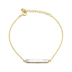 Vergoldetes Sterlingsilber Perlmutt Bar Verstellbares Armband