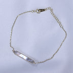 Vergoldetes Sterlingsilber Perlmutt Bar Verstellbares Armband