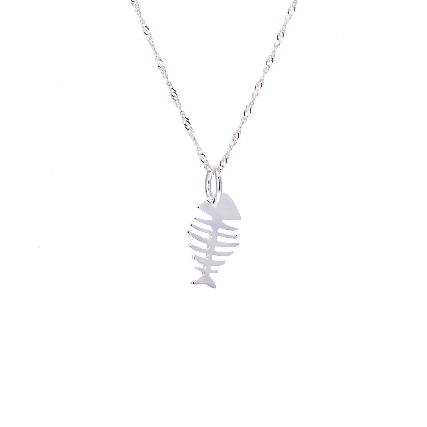 Halskette aus Sterlingsilber mit Fischgrätenmuster 16–24 Zoll
