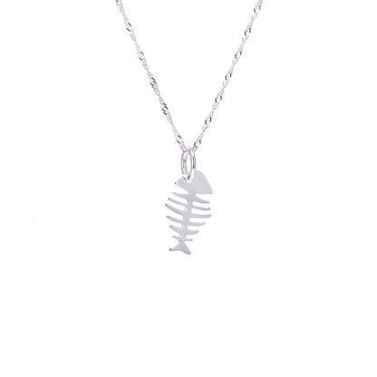 Halskette aus Sterlingsilber mit Fischgrätenmuster 16–24 Zoll