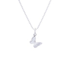 Schlichte 3D-Schmetterlings-Halskette aus Sterlingsilber, 35 - 55 cm