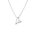 Halskette aus Sterlingsilber mit stilisiertem offenem Herz, 35 - 80 cm