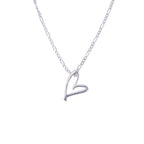 Halskette aus Sterlingsilber mit stilisiertem offenem Herz, 35 - 80 cm