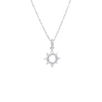 Halskette aus Sterlingsilber mit offener Sonne, 14–32 Zoll