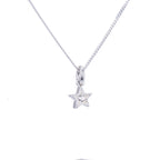 Kleine Halskette aus Sterlingsilber mit Stern aus Zirkonia, 14–32 Zoll