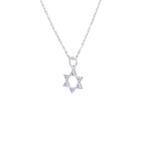 Halskette aus Sterlingsilber und Zirkonia mit Davidstern 14–32 Zoll