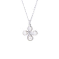 Halskette aus Sterlingsilber mit Perle und vierblättrigem Kleeblatt, 35-55 cm