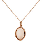 Roségold-beschichtete Halskette aus Sterlingsilber mit ovalem Medaillon 40-81 cm