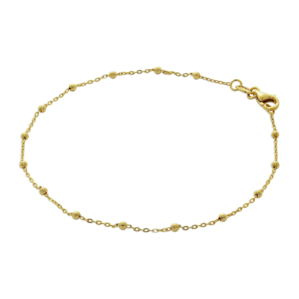 9 Karat Gold Pompon Kugel Kette Armband 18 cm