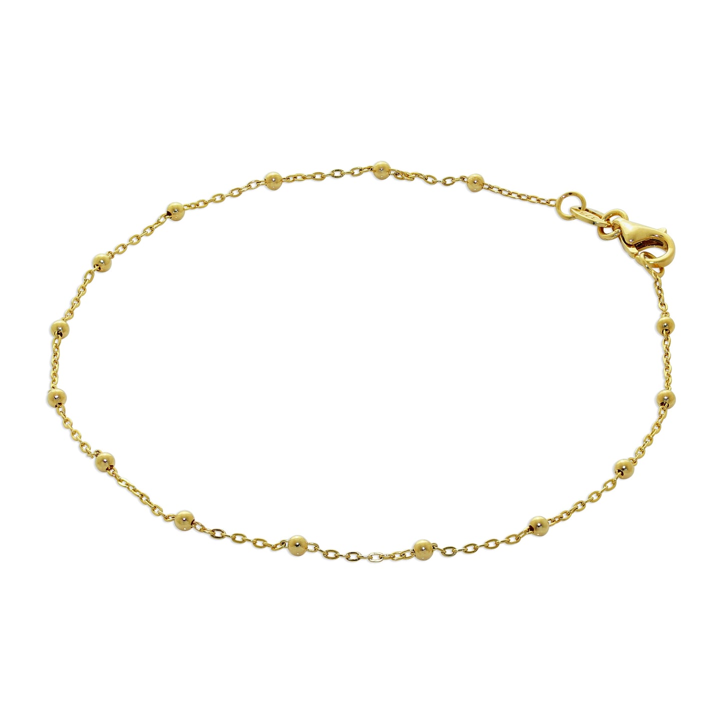 9 Karat Gold Pompon Kugel Kette Armband 18cm