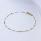 9 Karat Gold Pompon Kugel Kette Armband 18 cm