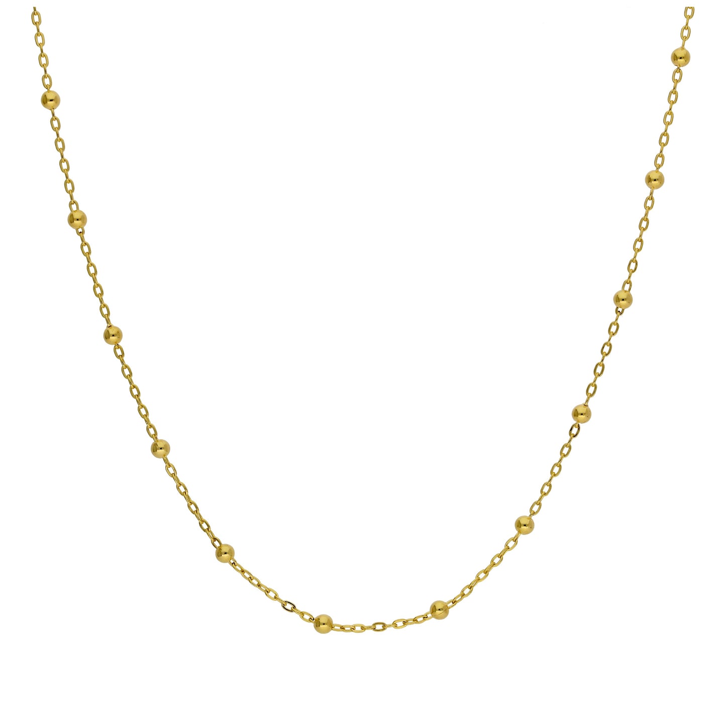 9 Karat Gold Pompon Kugel Kette Halskette 45,5cm