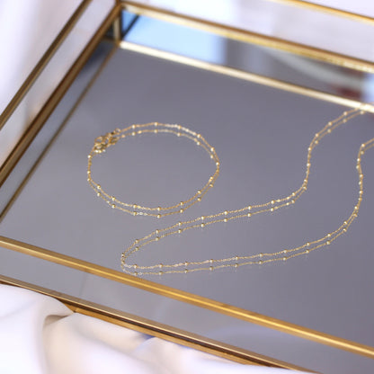 9 Karat Gold Pompon Kugel Kette Halskette 45,5cm