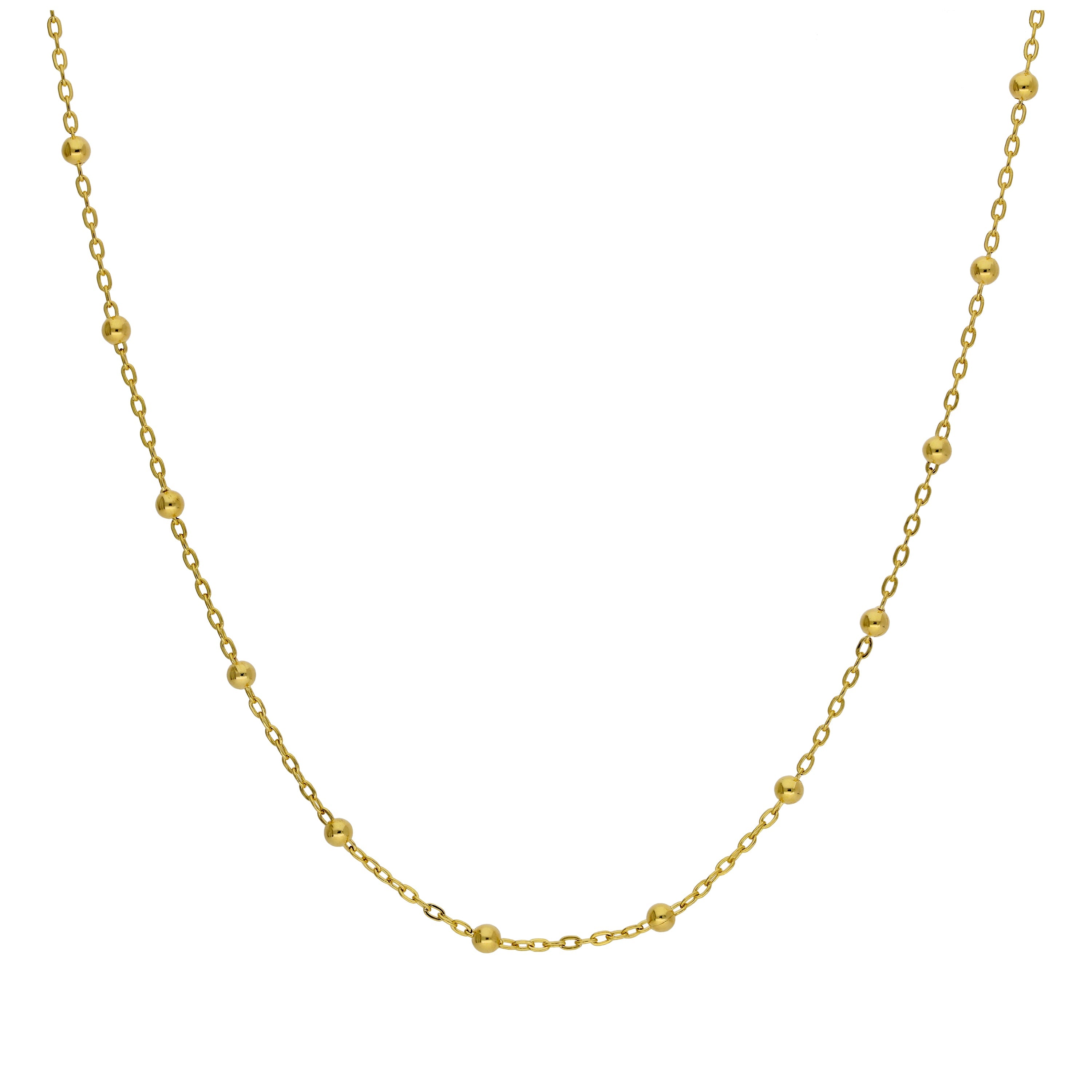 9 Karat Gold Pompon Kugel Kette Halskette 45,5 cm