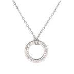 Maßgefertigte Sterlingsilber-Halskette mit Kreis für Neugeborene, 16-28 Zoll