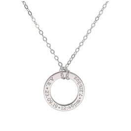 Maßgefertigte Sterlingsilber-Halskette mit Kreis für Neugeborene, 16-28 Zoll