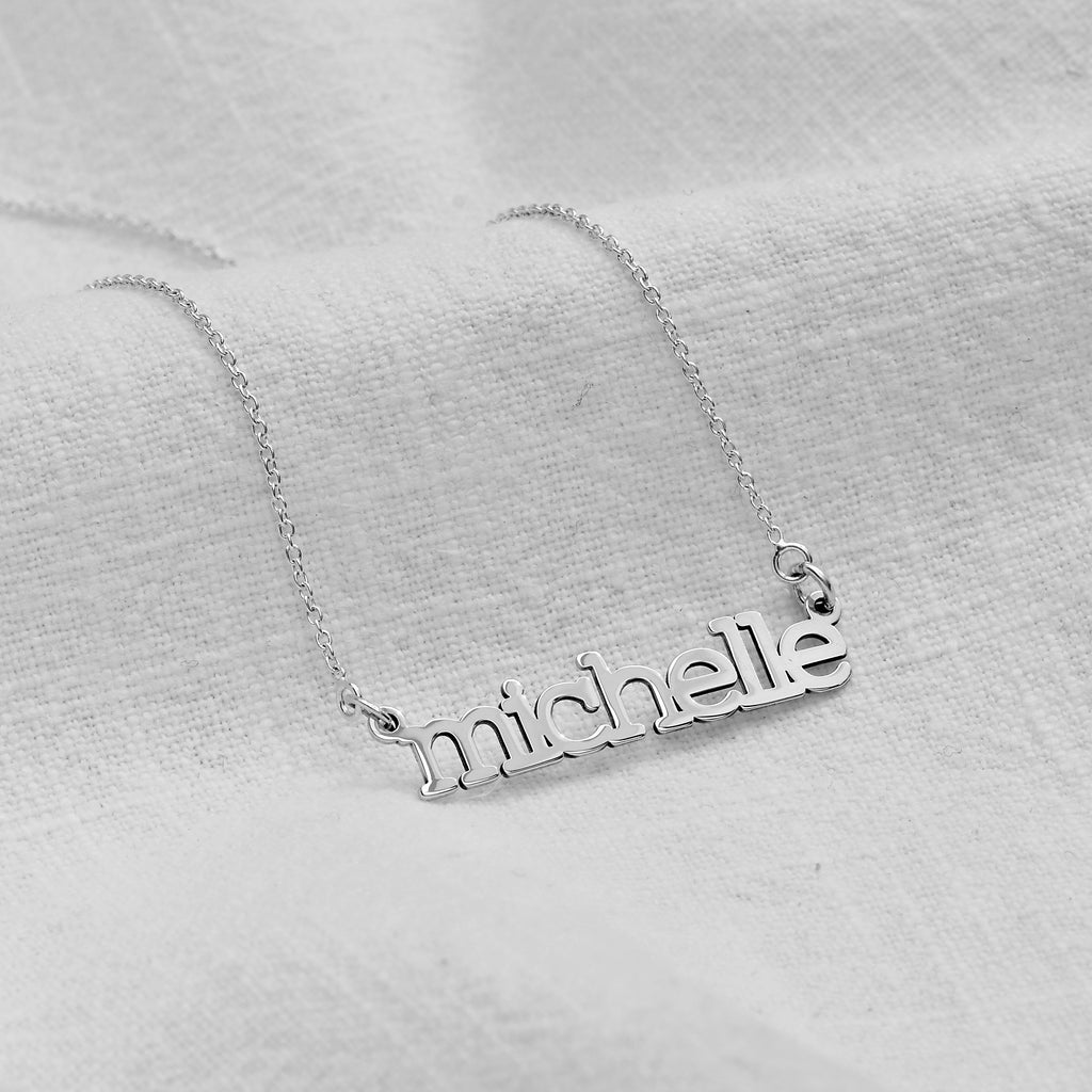 Personalisierte Sterlingsilber Namenshalskette