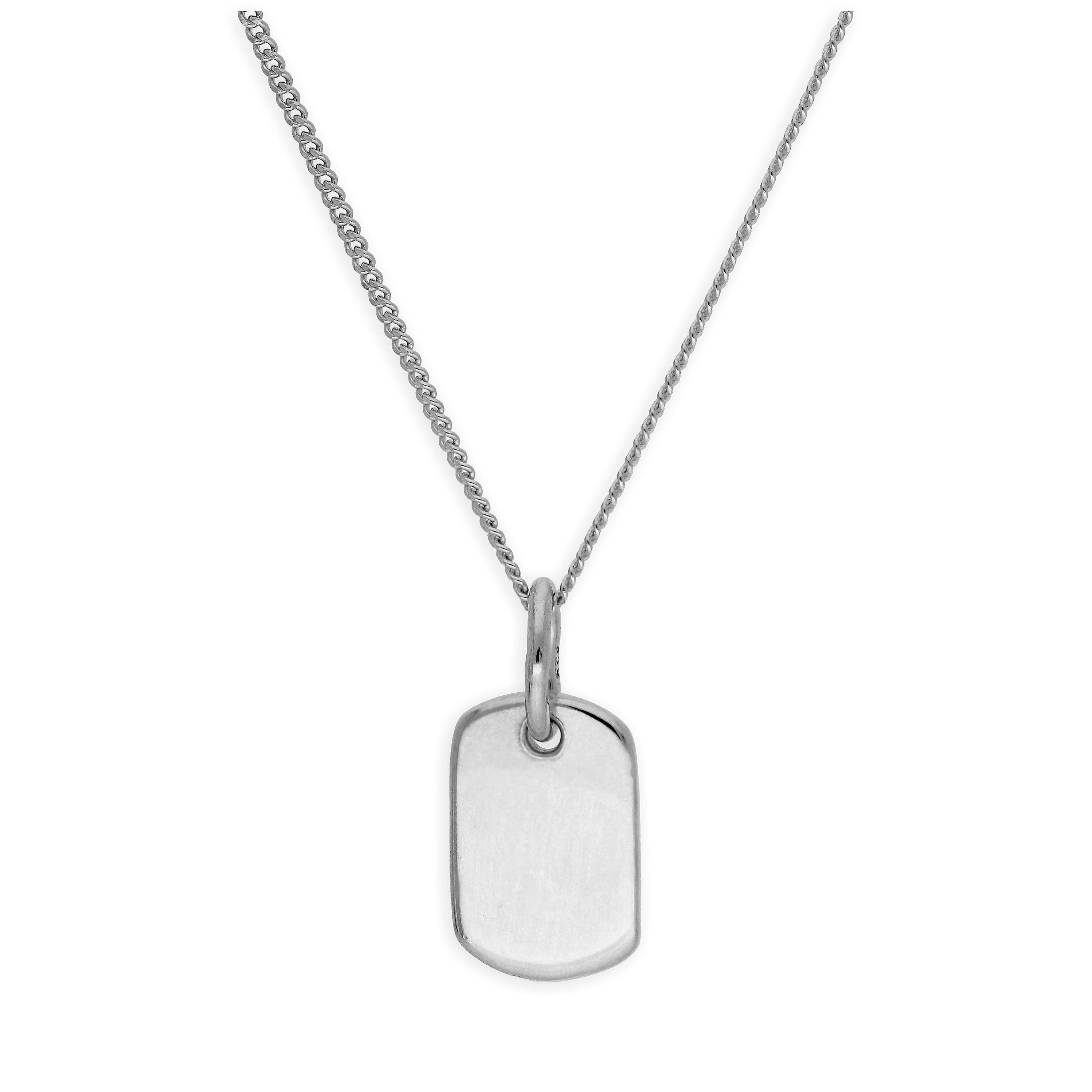 Sterlingsilber-Halskette mit gravierbarem Mini-Anhänger, 14-32 Zoll