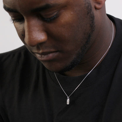 Sterling-Silber-Halskette mit gravierbarem Mini-Anhänger, 14-32 Zoll