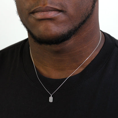 Sterling-Silber-Halskette mit gravierbarem Mini-Anhänger, 14-32 Zoll